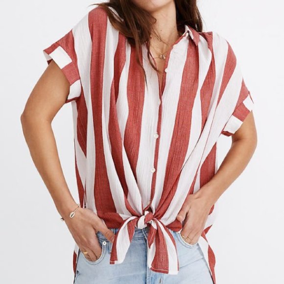 Madewell Tops - NWT Madewell Central Tunic Shirt in Cara Stripe